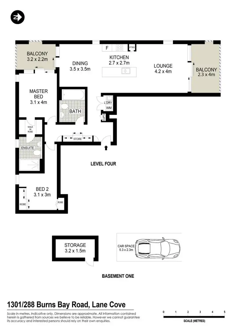 Floorplan of Homely apartment listing, 1301/288 Burns Bay Road, Lane Cove NSW 2066