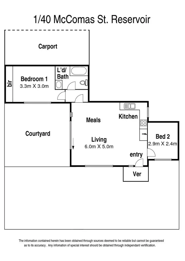 Floorplan of Homely unit listing, 1/40 McComas Street, Reservoir VIC 3073