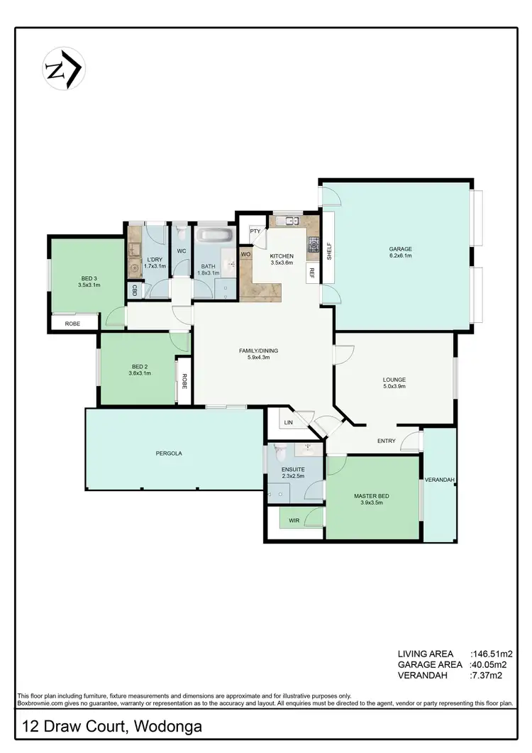 Floorplan of Homely house listing, 12 Draw Court, Wodonga VIC 3690