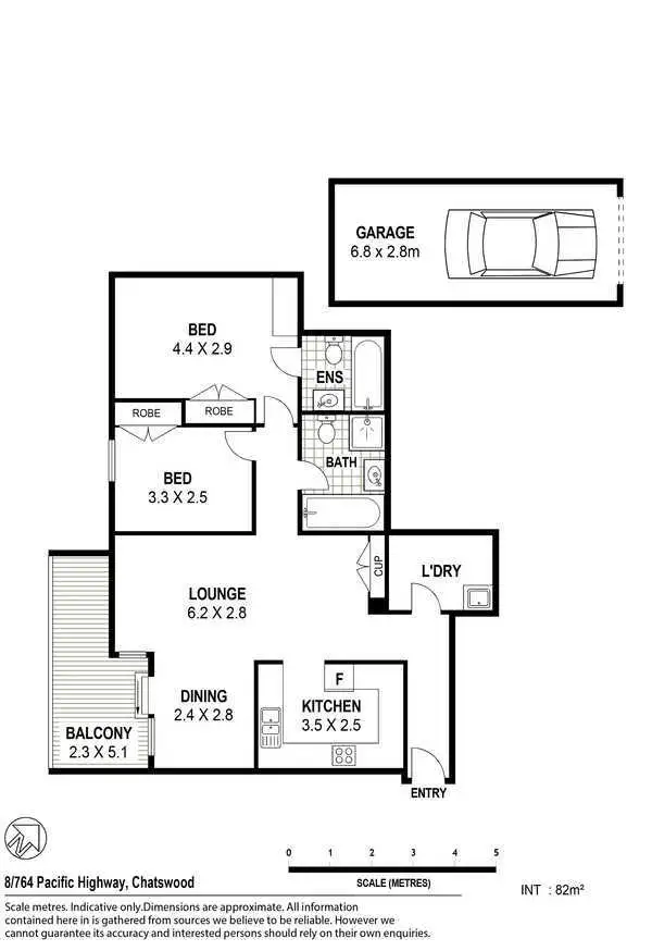 Floorplan of Homely unit listing, 8/764 - 768 Pacific Highway, Chatswood NSW 2067