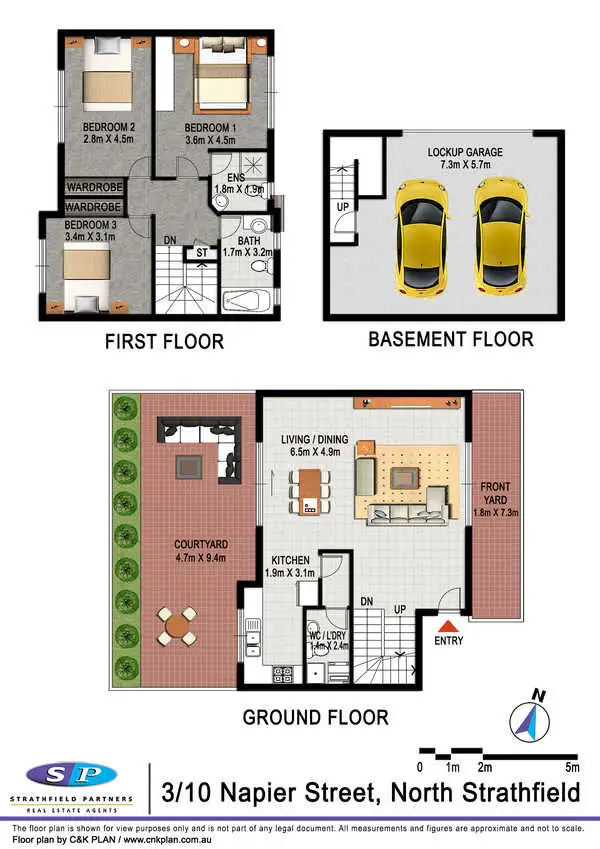 Floorplan of Homely townhouse listing, 3/10 Napier Street, North Strathfield NSW 2137
