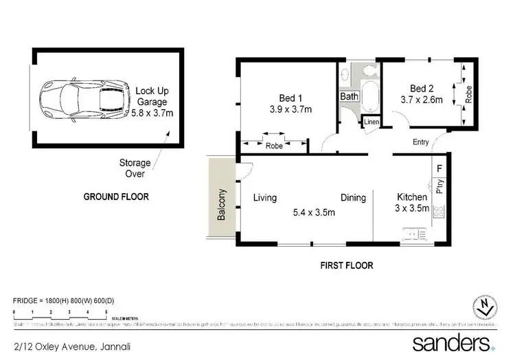 Floorplan of Homely apartment listing, 2/12 Oxley Avenue, Jannali NSW 2226