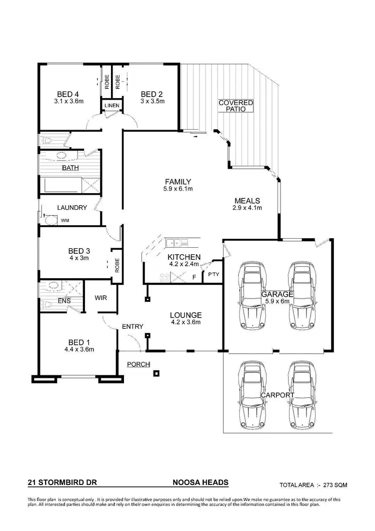 Floorplan of Homely house listing, 21 Stormbird Drive, Noosa Heads QLD 4567
