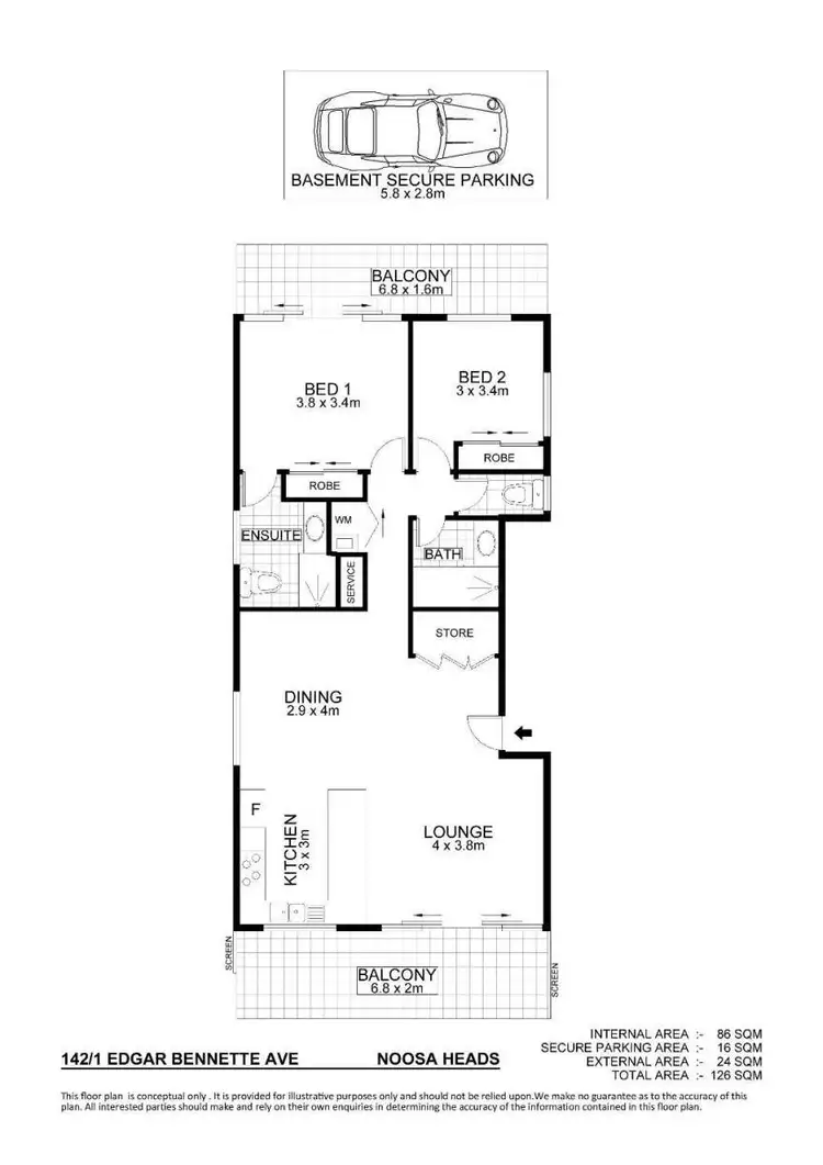 Floorplan of Homely unit listing, 142/1 Edgar Bennett Avenue, Noosa Heads QLD 4567