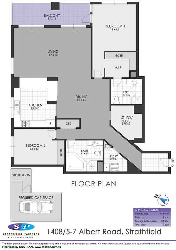 Floorplan of Homely apartment listing, 1408/5 Albert Road, Strathfield NSW 2135