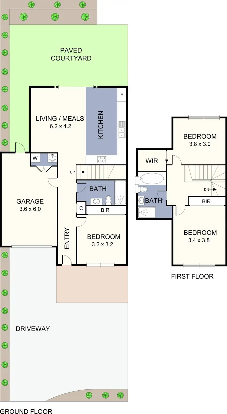 Floorplan of Homely townhouse listing, 2/14 Kennedy Street, Glenroy VIC 3046