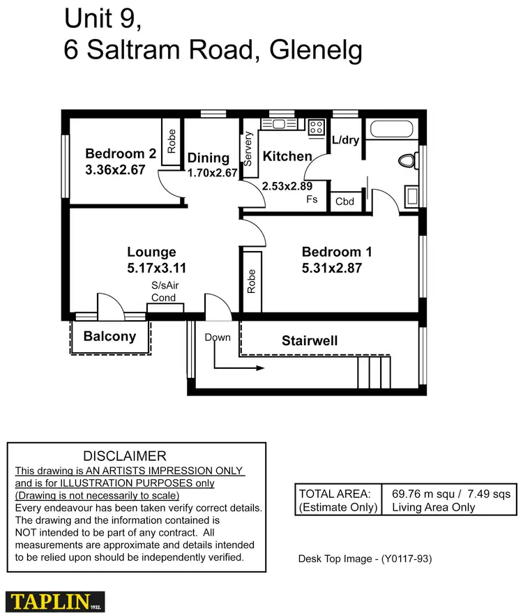 Floorplan of Homely unit listing, 9/6 Saltram Road, Glenelg SA 5045