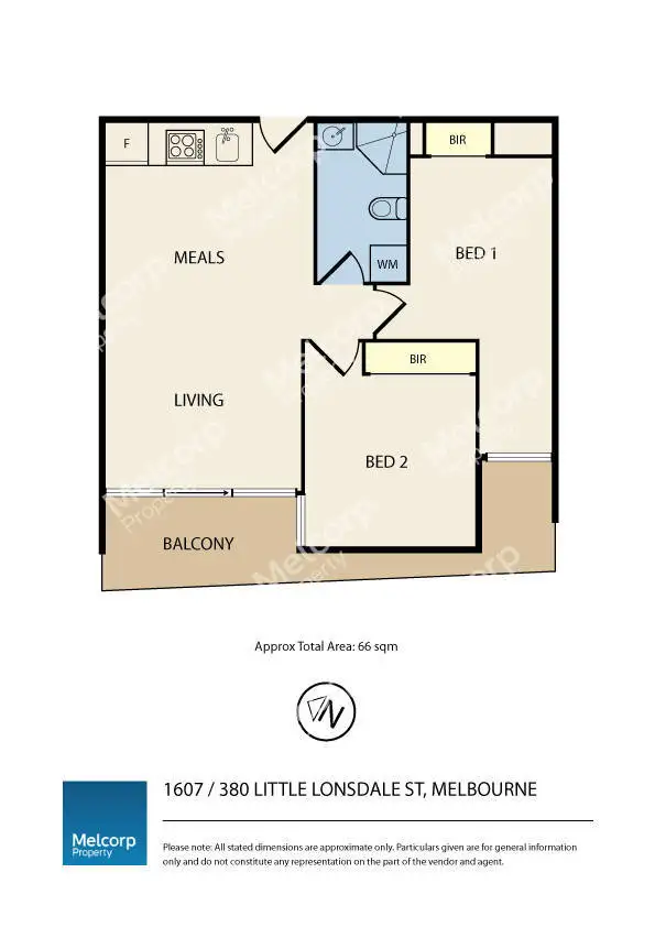 Floorplan of Homely apartment listing, 1607/380 Little Lonsdale Street, Melbourne VIC 3000