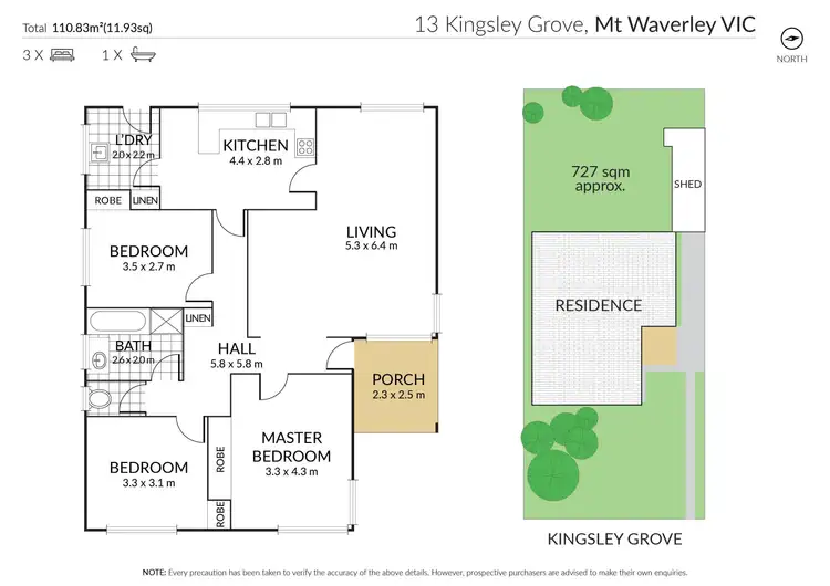 Floorplan of Homely house listing, 13 Kingsley Grove, Mount Waverley VIC 3149
