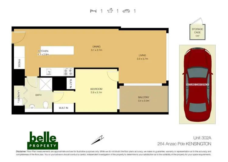 Floorplan of Homely unit listing, 302A/264 Anzac Parade, Kensington NSW 2033