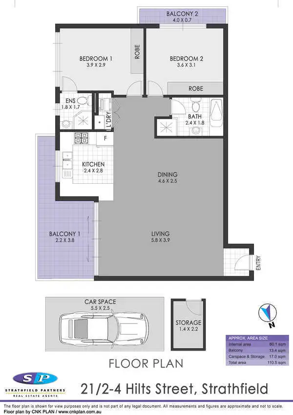 Floorplan of Homely apartment listing, 21/2 Hilts Road, Strathfield NSW 2135