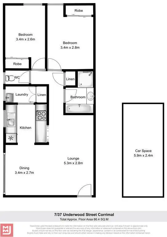 Floorplan of Homely unit listing, 7/37 Underwood Street, Corrimal NSW 2518