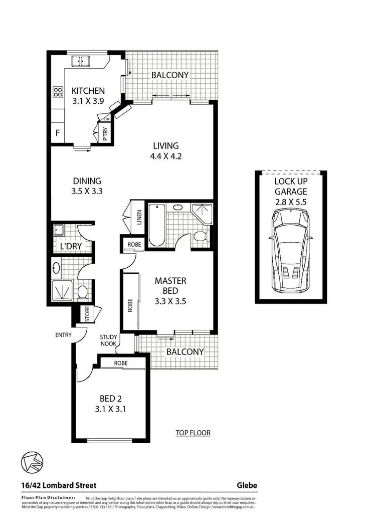 Floorplan of Homely apartment listing, 16/42 Lombard Street, Glebe NSW 2037