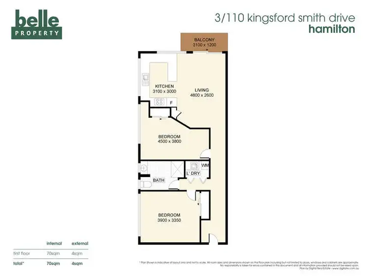 Floorplan of Homely apartment listing, Unit 3/110 Kingsford Smith Drive, Hamilton QLD 4007
