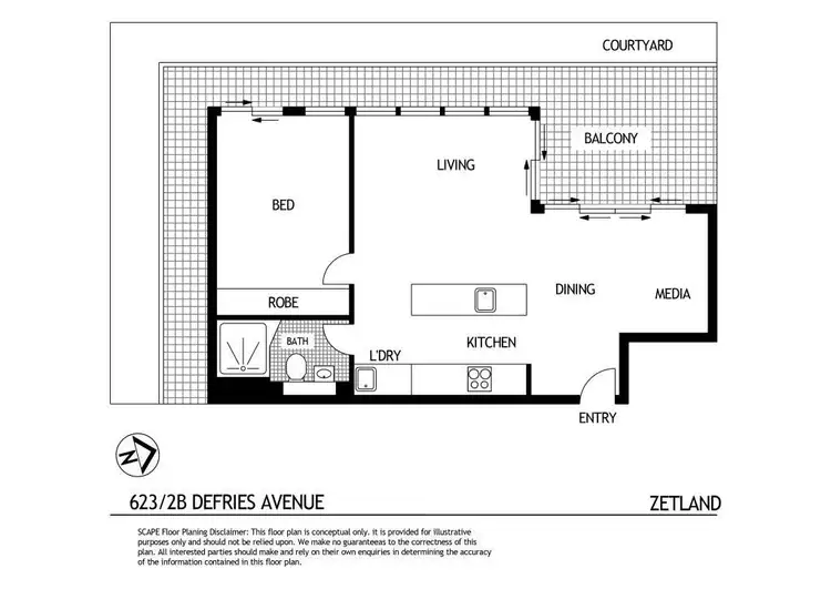 Floorplan of Homely apartment listing, 623/2B Defries Avenue, Zetland NSW 2017