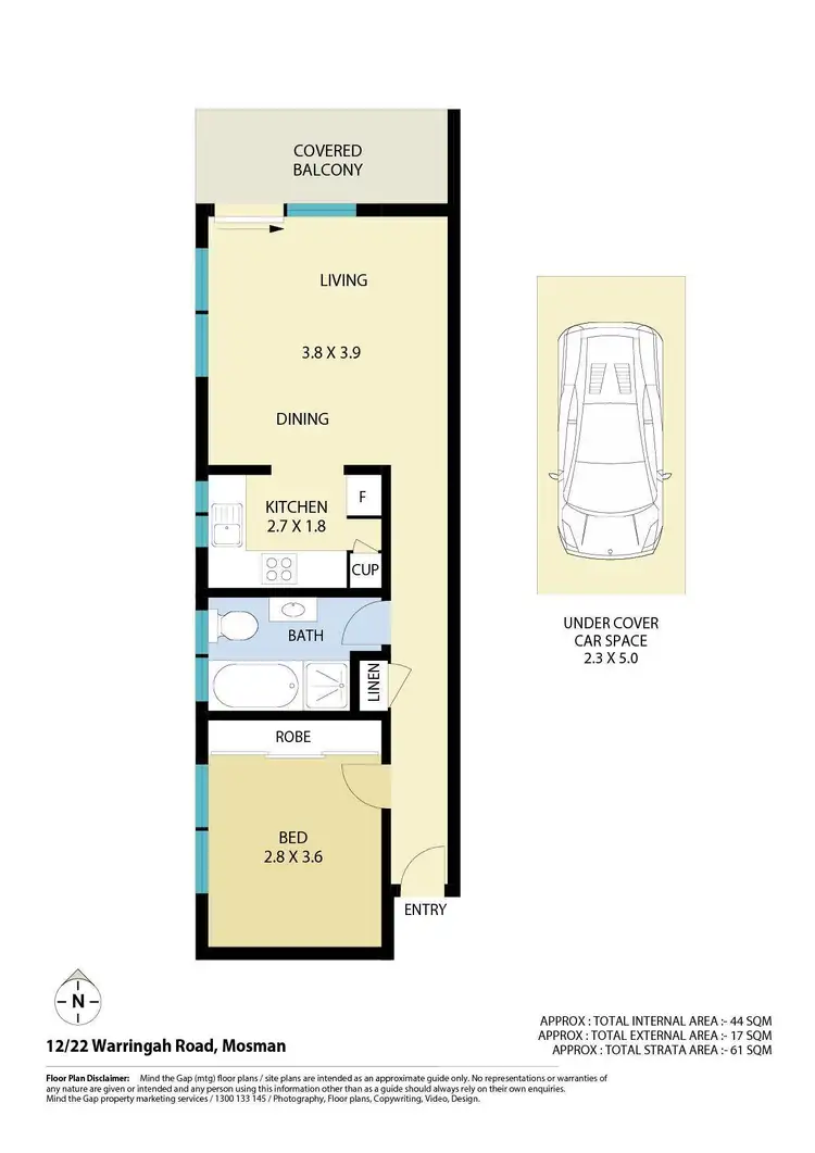 Floorplan of Homely apartment listing, 12/22 Warringah Road, Mosman NSW 2088