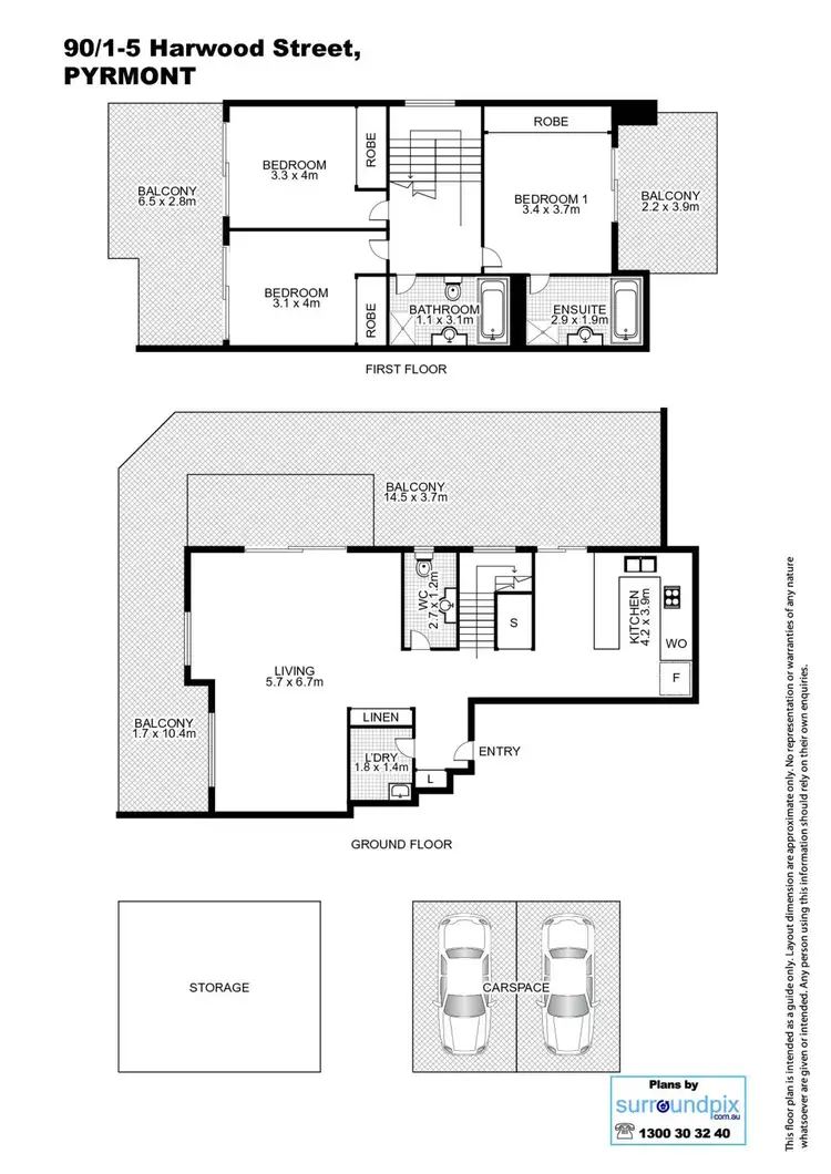 Floorplan of Homely apartment listing, 90/1-5 Harwood Street, Pyrmont NSW 2009