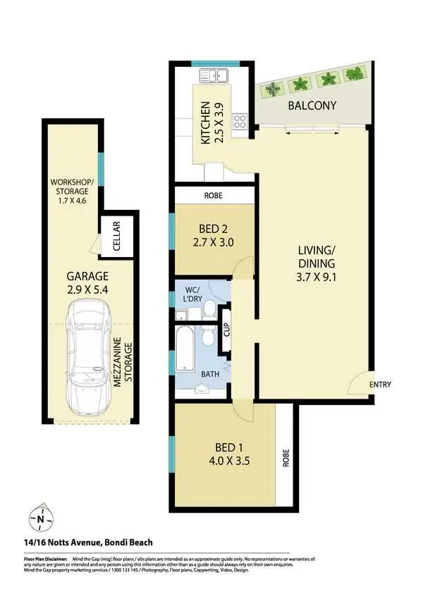 Floorplan of Homely apartment listing, 14/16 Notts Avenue, Bondi Beach NSW 2026