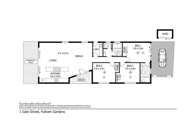 Floorplan of Homely house listing, 1 Gale Street, Fulham Gardens SA 5024