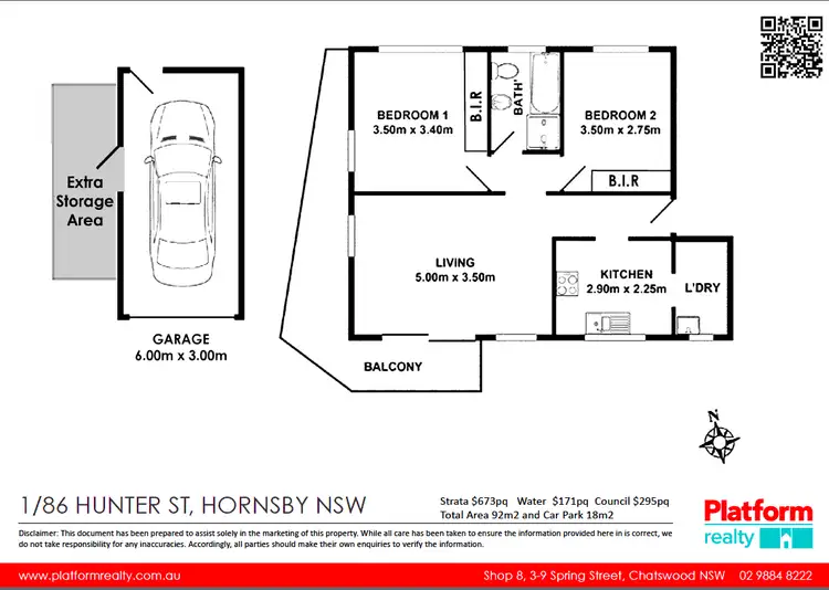 Floorplan of Homely apartment listing, 1/86 Hunter Street, Hornsby NSW 2077