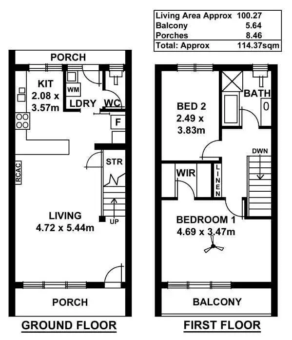 Floorplan of Homely unit listing, 1/579 Anzac Highway, Glenelg North SA 5045