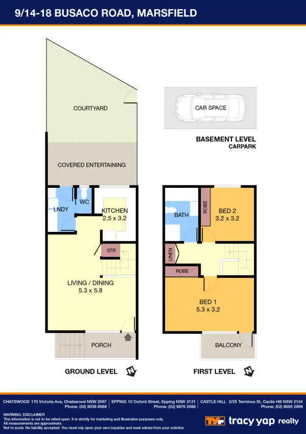 Floorplan of Homely townhouse listing, 9/14-18 Busaco Road, Marsfield NSW 2122