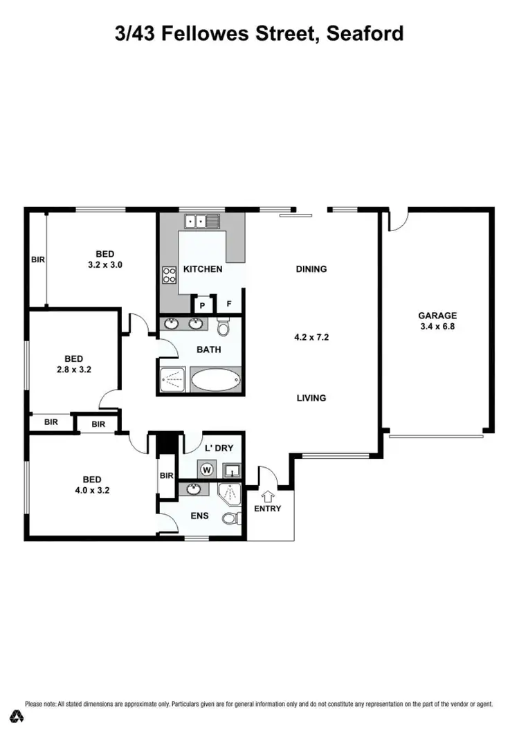Floorplan of Homely unit listing, 3/43 Fellowes Street, Seaford VIC 3198