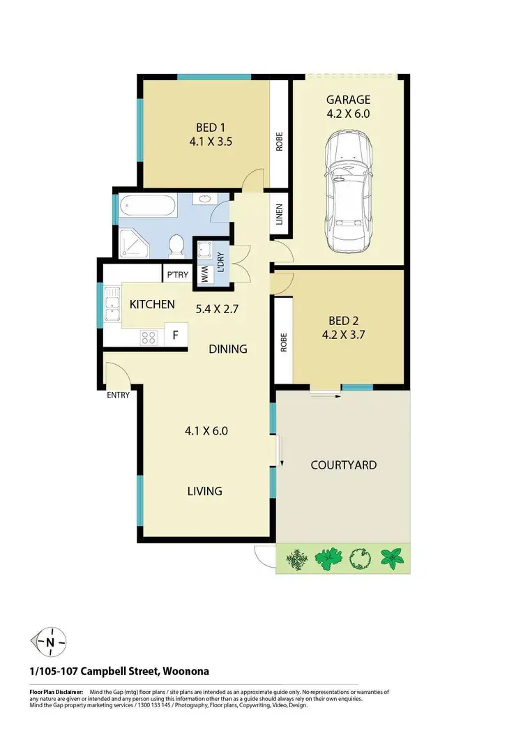 Floorplan of Homely villa listing, 1/105-107 Campbell Street, Woonona NSW 2517