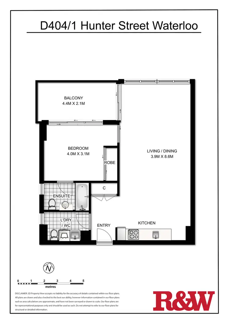Floorplan of Homely apartment listing, D404/1 Hunter Street, Waterloo NSW 2017