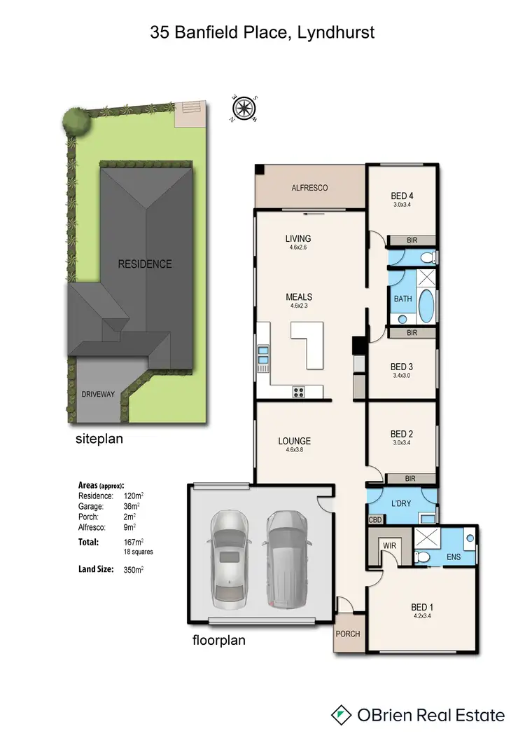 Floorplan of Homely house listing, 35 Banfield Place, Lyndhurst VIC 3975