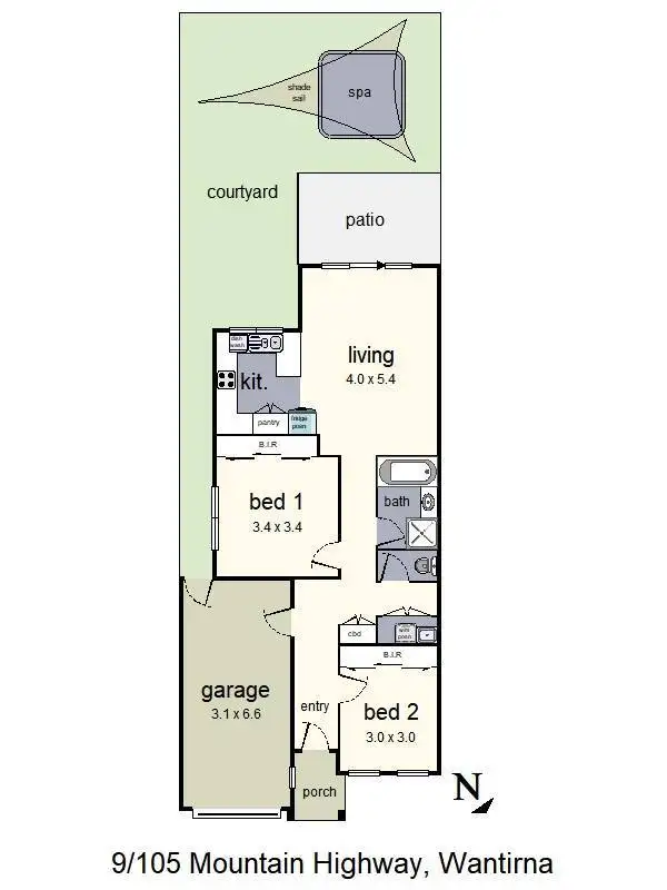 Floorplan of Homely unit listing, 9/105 Mountain Highway, Wantirna VIC 3152