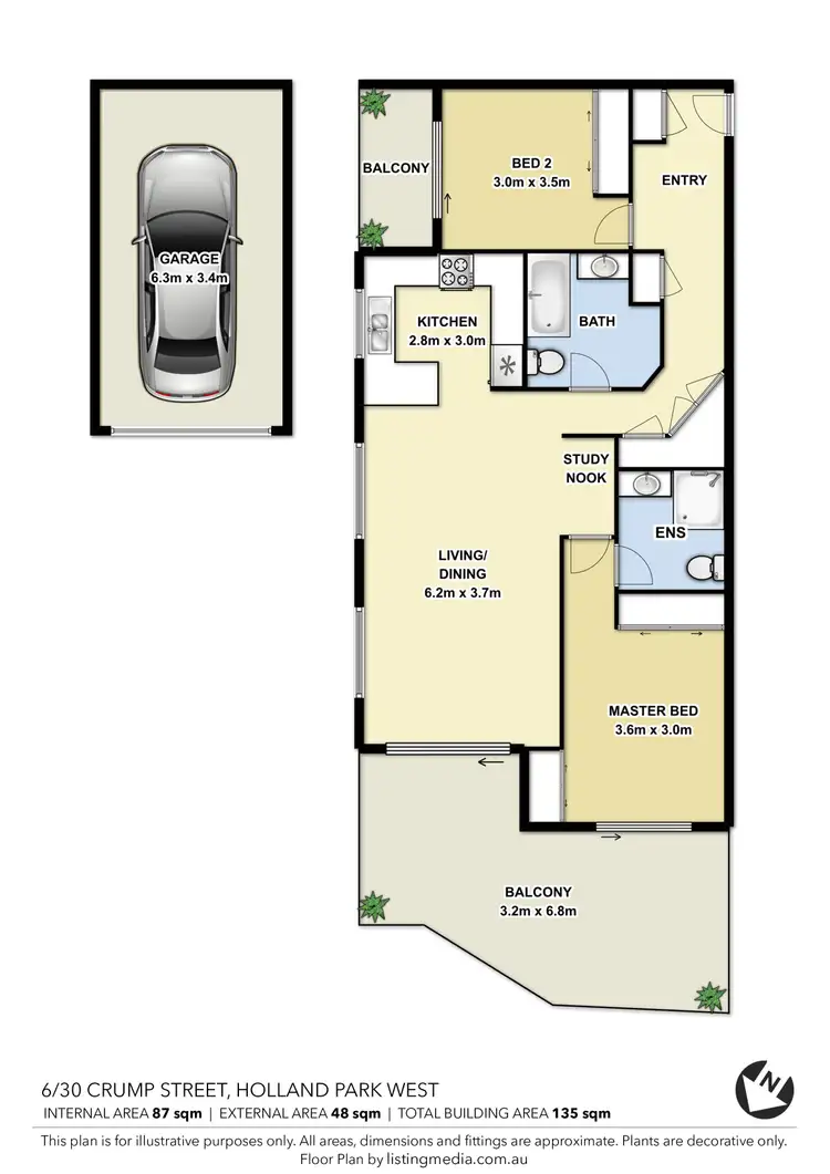 Floorplan of Homely apartment listing, 6/30 Crump Street, Holland Park West QLD 4121