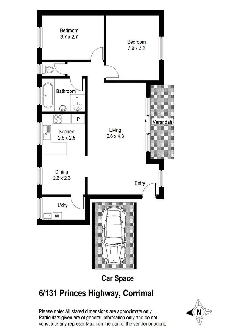 Floorplan of Homely unit listing, 6/131 Princes Highway, Corrimal NSW 2518