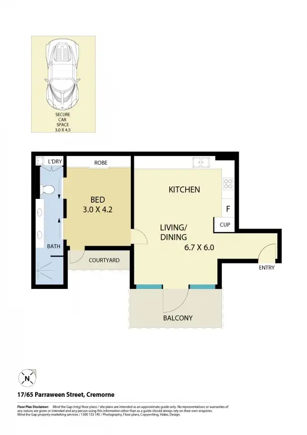 Floorplan of Homely apartment listing, 17/65 Parraween Street, Cremorne NSW 2090