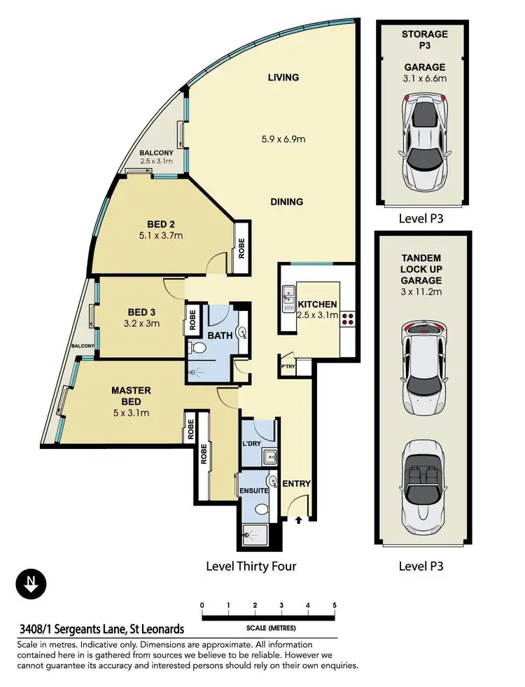 Floorplan of Homely apartment listing, 3408/1 Sergeants Lane, St Leonards NSW 2065