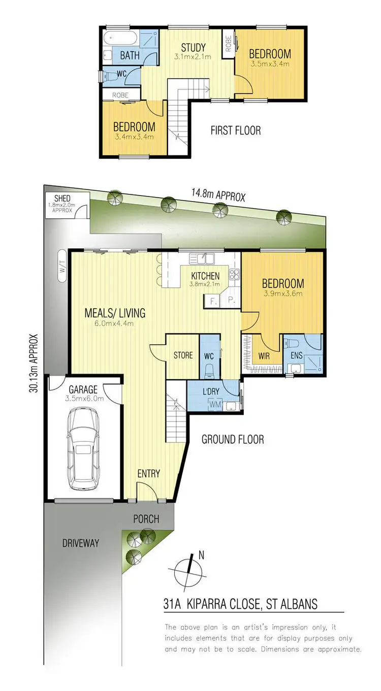 Floorplan of Homely townhouse listing, 31A Kiparra Close, St Albans VIC 3021