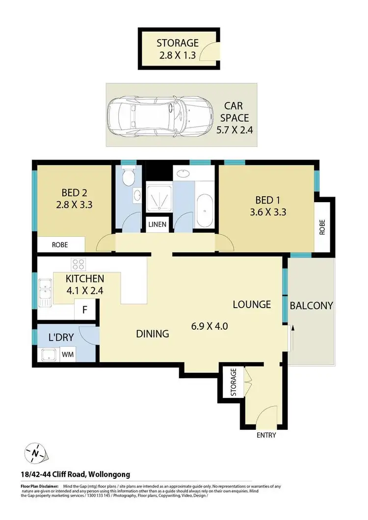 Floorplan of Homely apartment listing, 18/42-44 Cliff Road, Wollongong NSW 2500