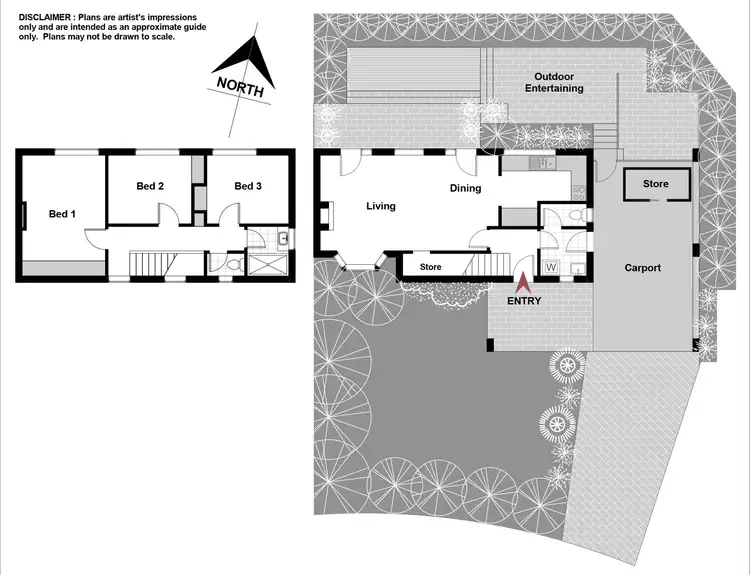 Floorplan of Homely semi-detached listing, 3a Babbage Crescent, Griffith ACT 2603