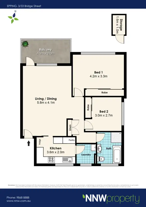 Floorplan of Homely unit listing, 3/33 Bridge Street, Epping NSW 2121