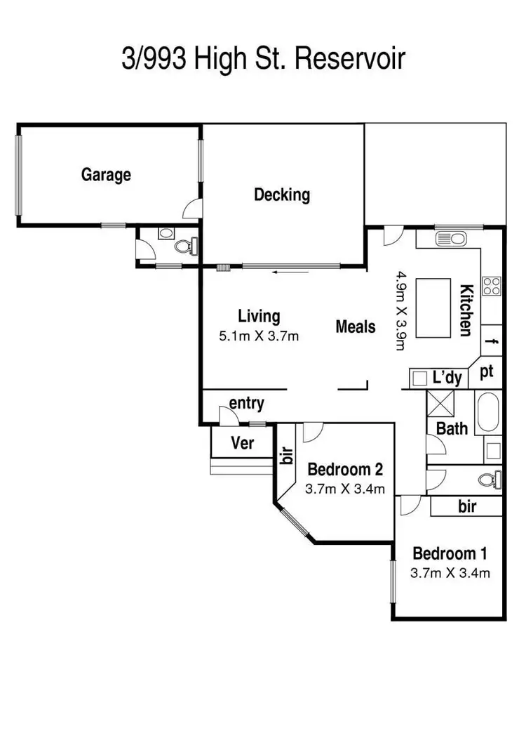 Floorplan of Homely unit listing, 3/993 High Street, Reservoir VIC 3073