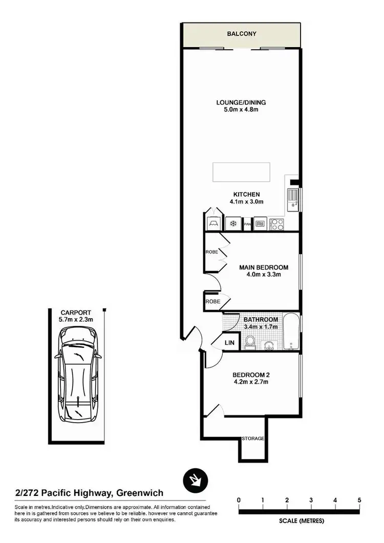 Floorplan of Homely unit listing, Unit 2/272-274 Pacific Highway, Greenwich NSW 2065