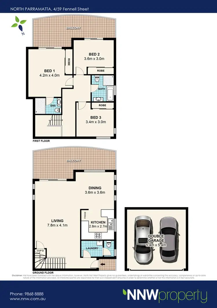 Floorplan of Homely townhouse listing, 4/59 Fennell Street, North Parramatta NSW 2151