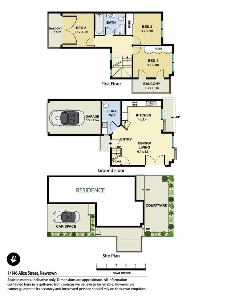 Floorplan of Homely townhouse listing, 1/146 Alice Street, Newtown NSW 2042