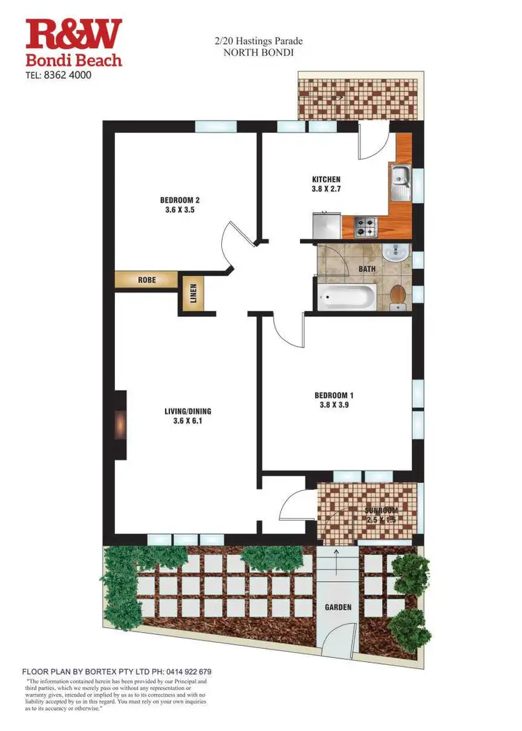 Floorplan of Homely semi-detached listing, 2/20 Hastings Parade, North Bondi NSW 2026