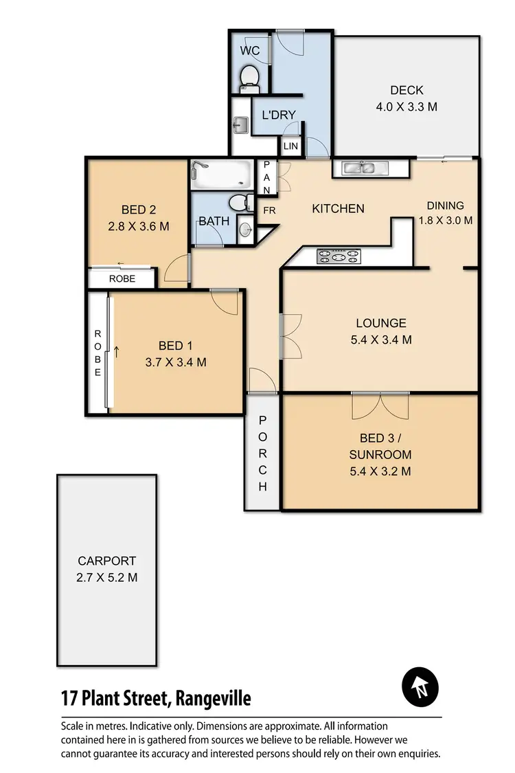 Floorplan of Homely unit listing, 1/17 Plant Street, Rangeville QLD 4350