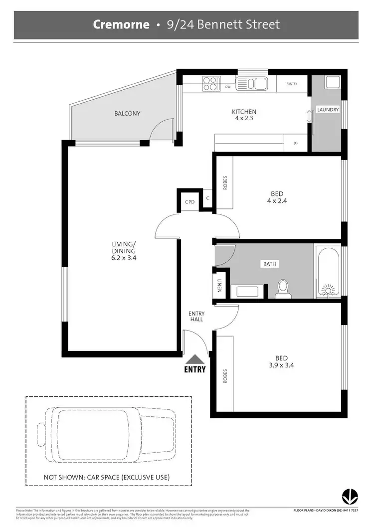 Floorplan of Homely apartment listing, 9/24 Bennett Street, Cremorne NSW 2090
