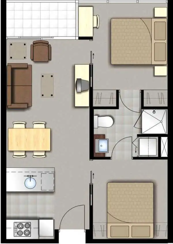 Floorplan of Homely apartment listing, 3008/8 Franklin Street, Melbourne VIC 3000