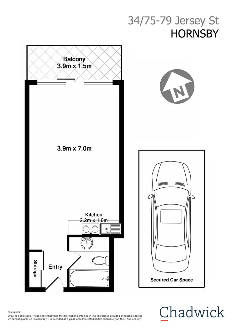 Floorplan of Homely apartment listing, 34/75-79 Jersey Street North, Hornsby NSW 2077