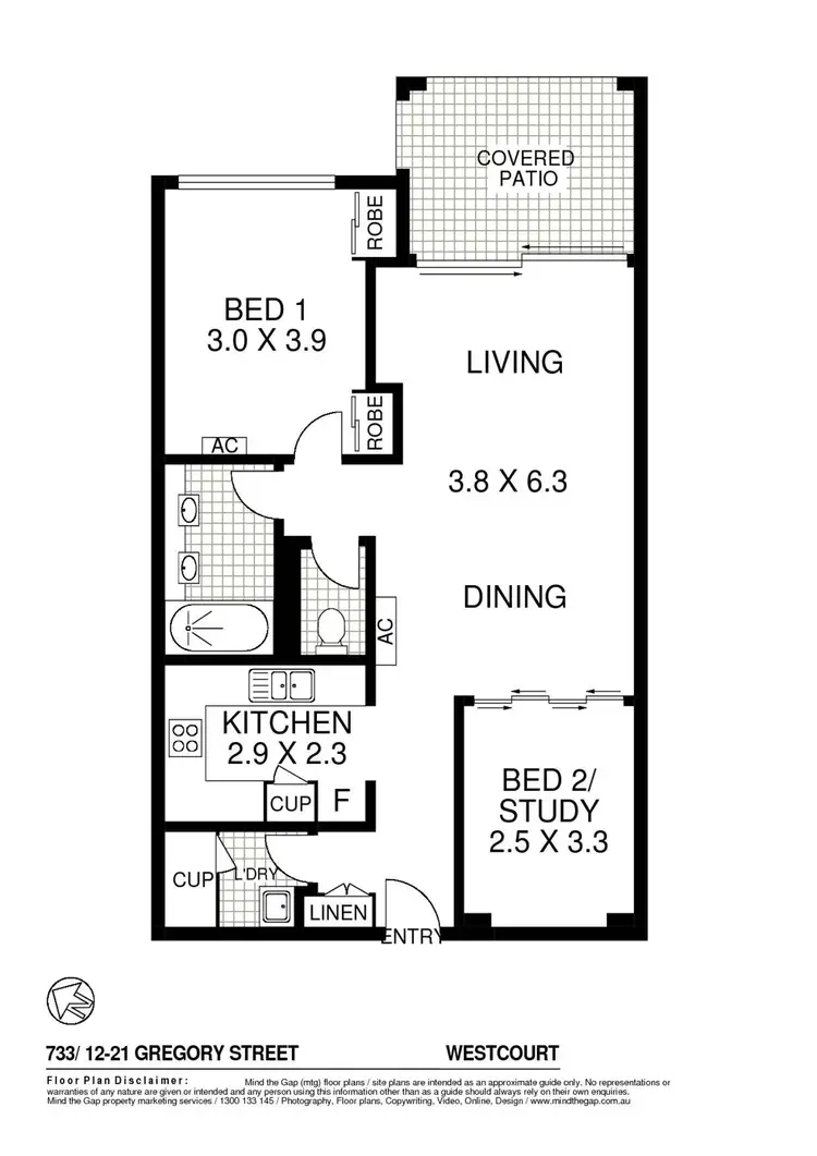 Floorplan of Homely apartment listing, 1230/12 Gregory Street, Westcourt QLD 4870
