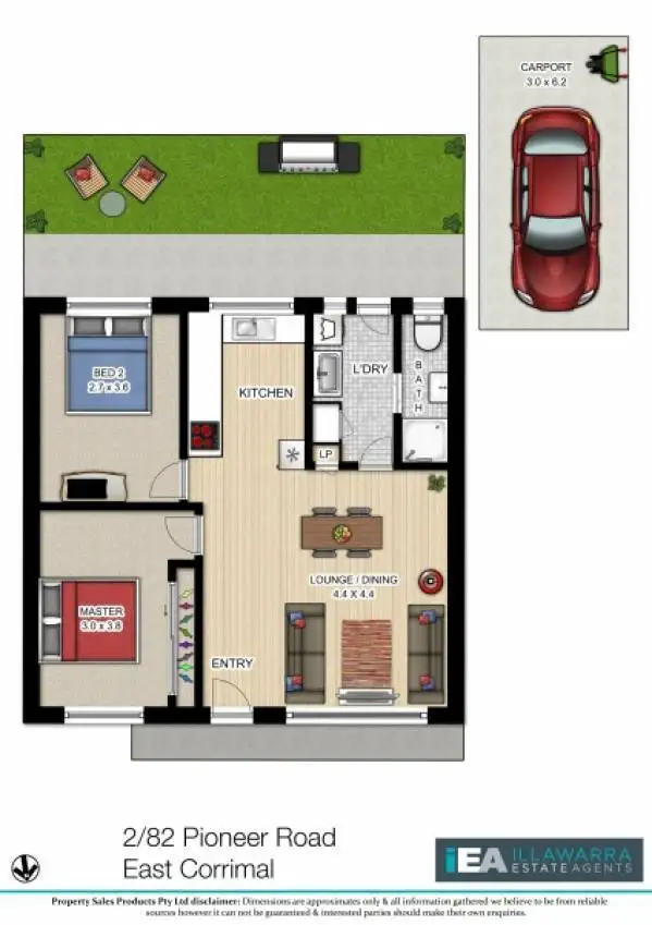 Floorplan of Homely unit listing, 2/82 Pioneer Road, East Corrimal NSW 2518